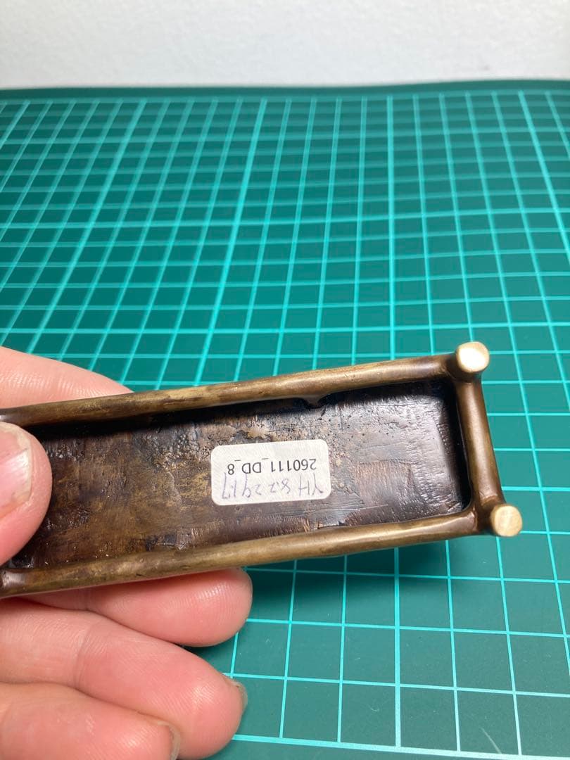 清時代古 方 墨床銅床底座 古玩家具 時代物 骨董品 旧家蔵出し 唐物 中国古玩