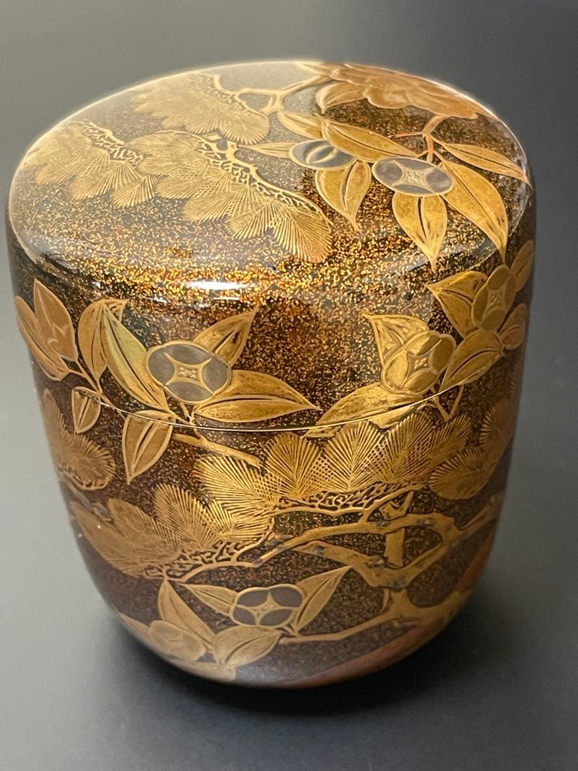 茶道具　江戸時代　古蒔絵　梨子地　秋草　棗　象彦