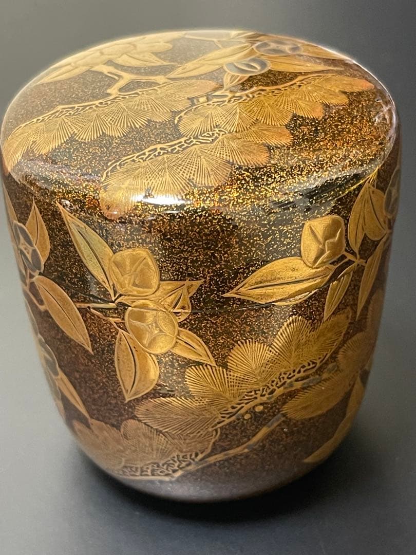 茶道具　江戸時代　古蒔絵　梨子地　秋草　棗　象彦