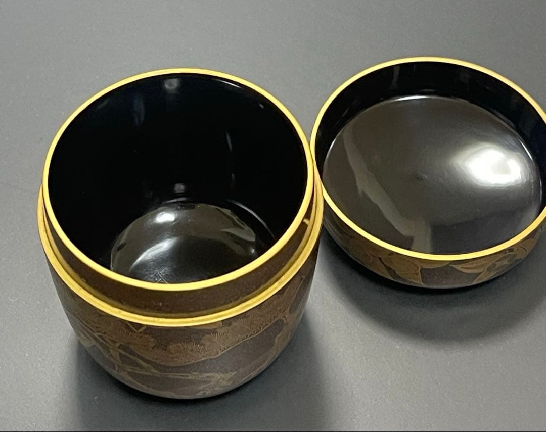 茶道具　江戸時代　古蒔絵　梨子地　秋草　棗　象彦
