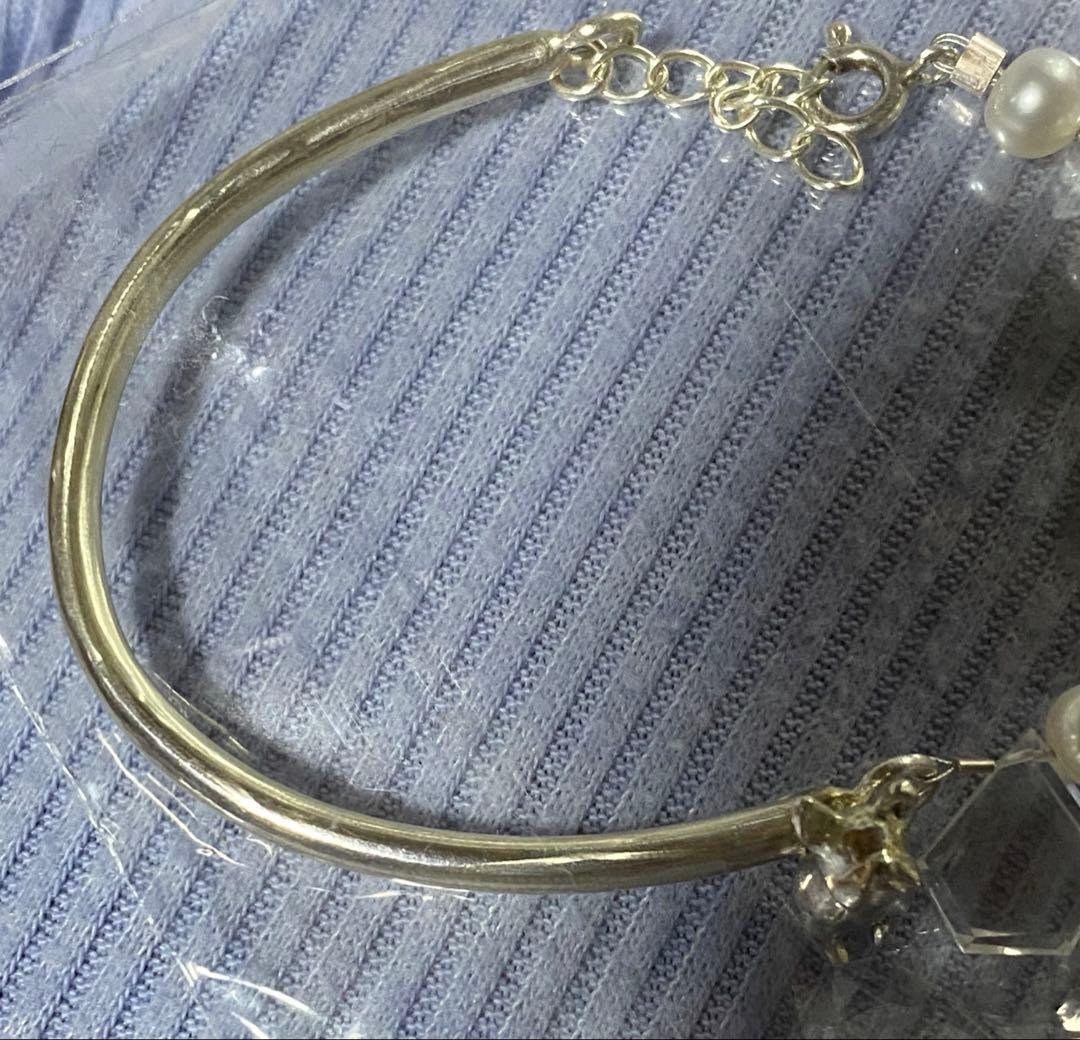 ハンドメイド フレンチブルドッグ 淡水パール ブレスレット シルバー925 犬