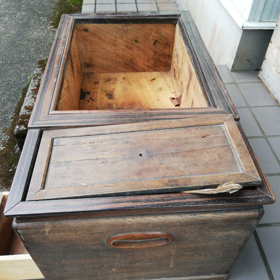 明治時代後期～昭和前半期頃横幅６６センチ阿波淡路國旧家蔵出黒柿細工古民具当時物