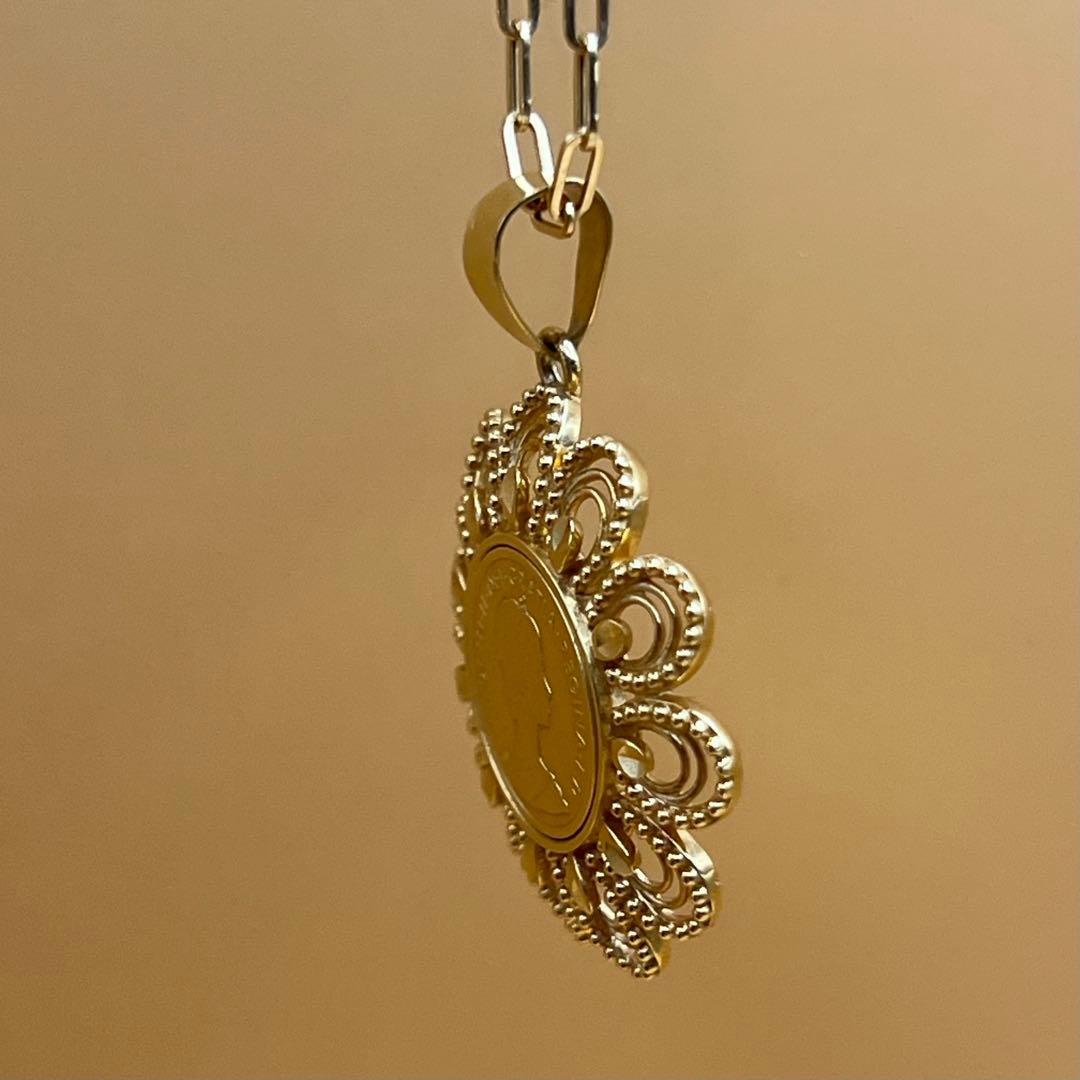 k18 ペンダント| 花のデザイン　ゴルド| トップ ネックレスチャーム