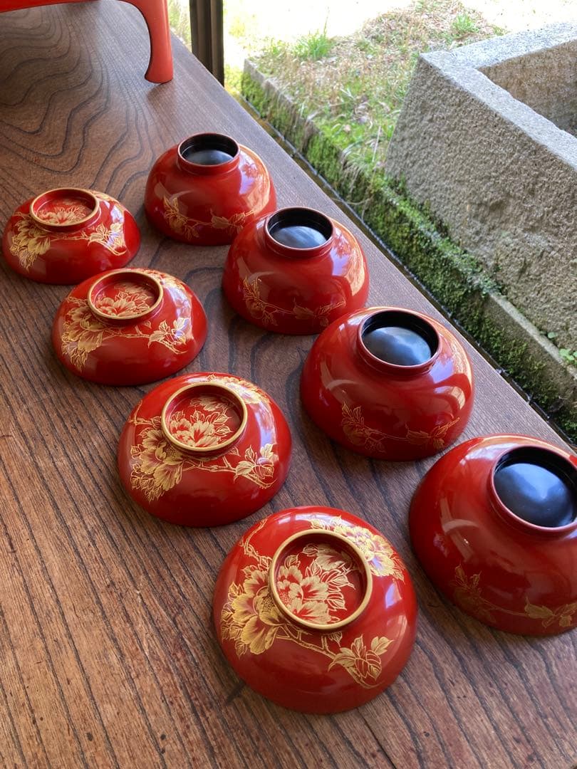 時代金縁朱漆の美しい宗和膳（検輪島塗漆器お膳懐石膳本堅地