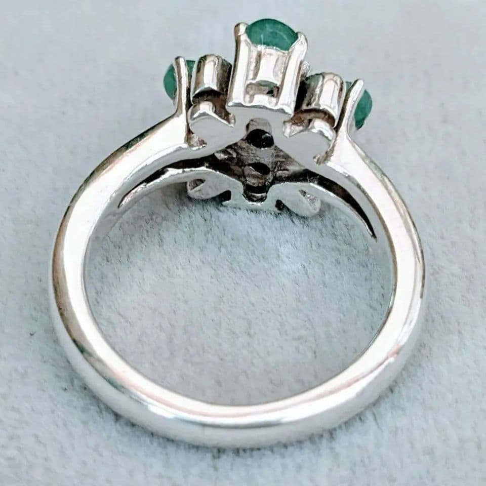 トルコ製 925silver 天然石エメラルド リング