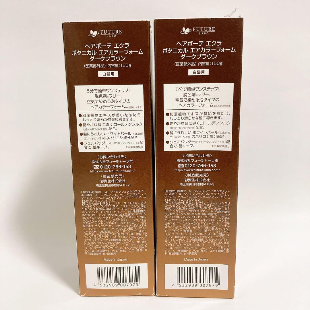 未開封 ヘアボーテ エクラ ボタニカル エアカラーフォーム ダークブラウン 2本