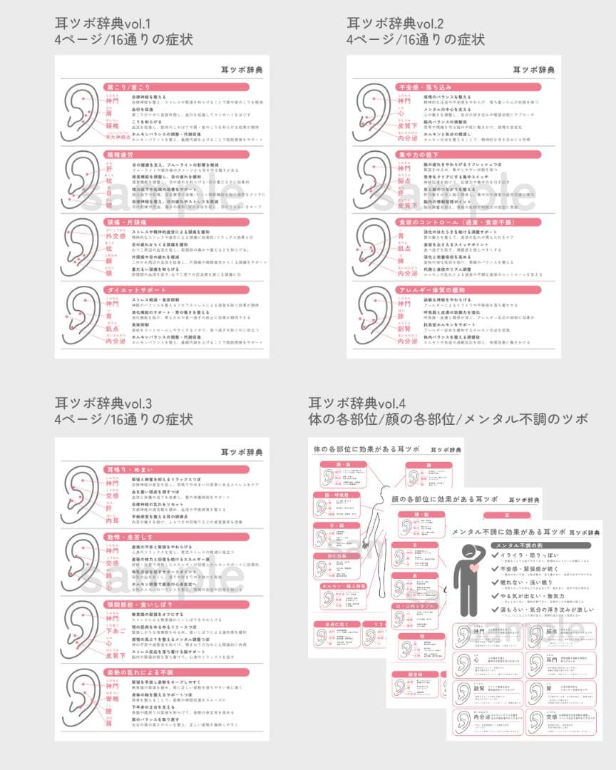 耳ツボジュエリー | 耳ツボ辞典 | 112通り＋αの症状 | B6サイズ