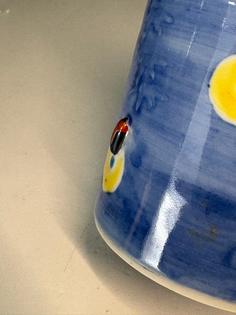 【中古品】茶道具　高野昭阿弥造　色絵螢香合（共箱）