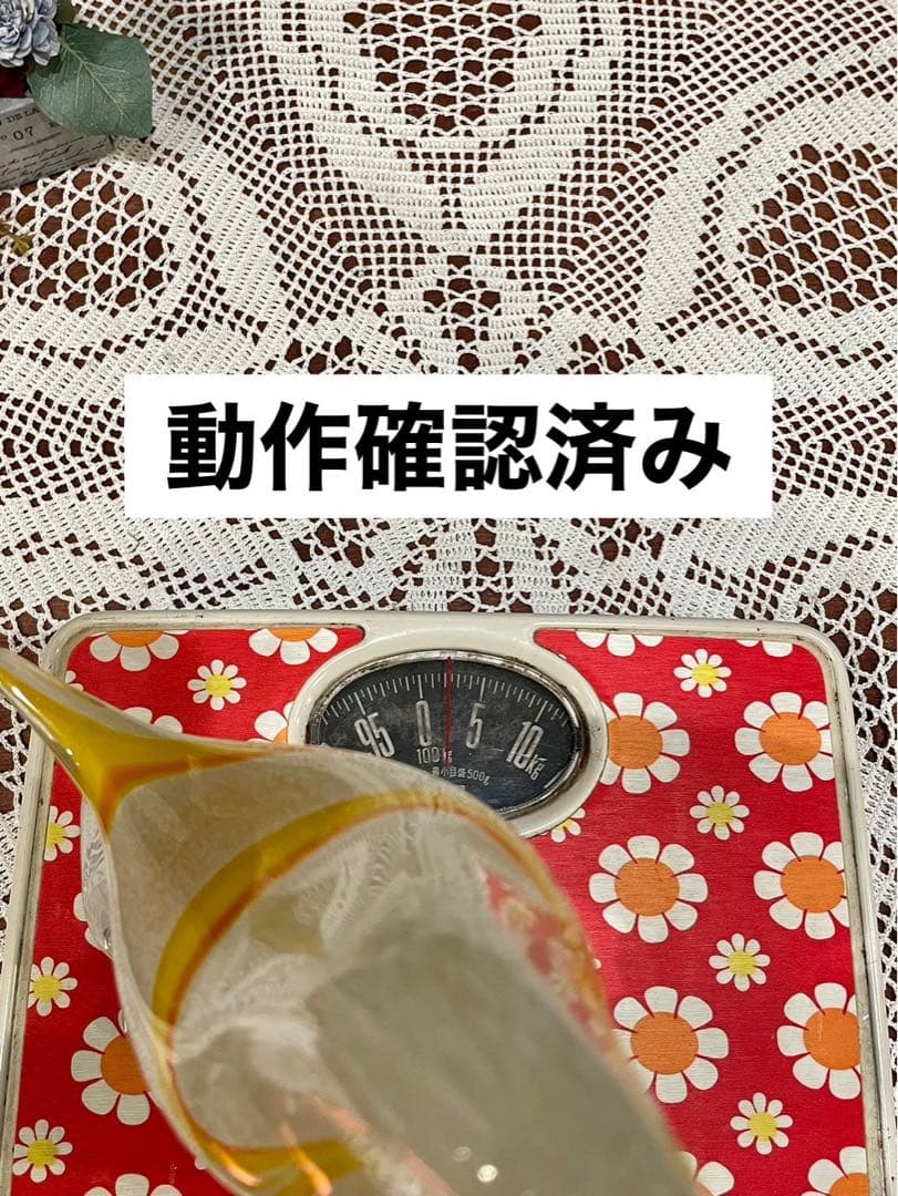 体重計 昭和レトロ ヘルスメーター 花柄 レトロポップ インテリア 当時物