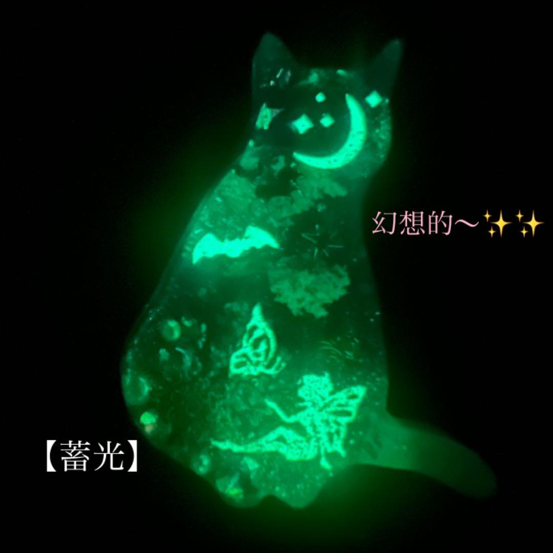 【No.195】ꫛꫀꪝ✧‧˚蓄光 夜空 猫 シルエット 幻想的