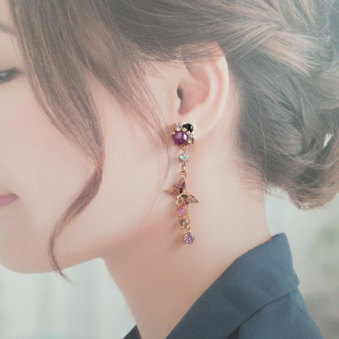 ♡ハンドメイド♡ビジューピアスorイヤリング№345