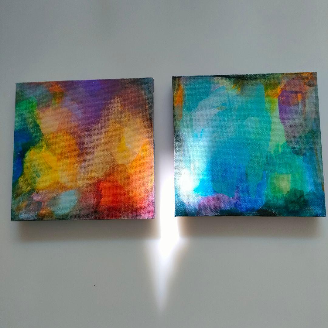 クリスマス　アート　絵画　オシャレ　抽象画　カンバス　セット
