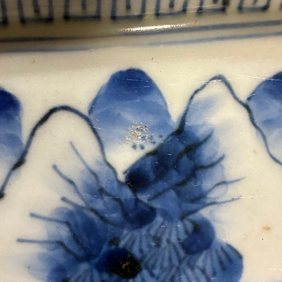 染付　四方皿　青磁染付　楼閣山水図　風景画　角皿　向付　鉢　隅切角皿　和食器