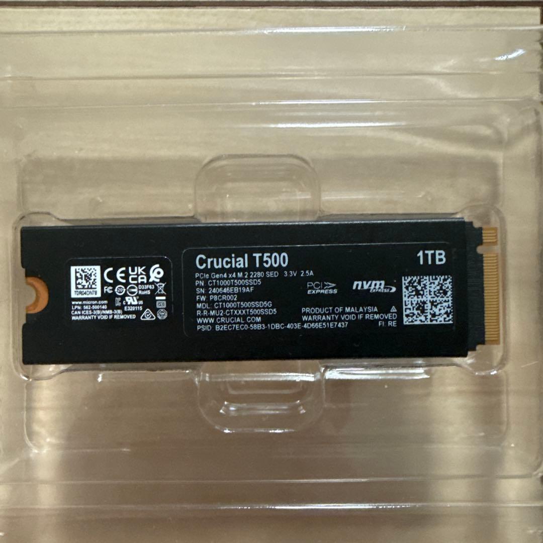 Crucial T500 ヒートシンク付き