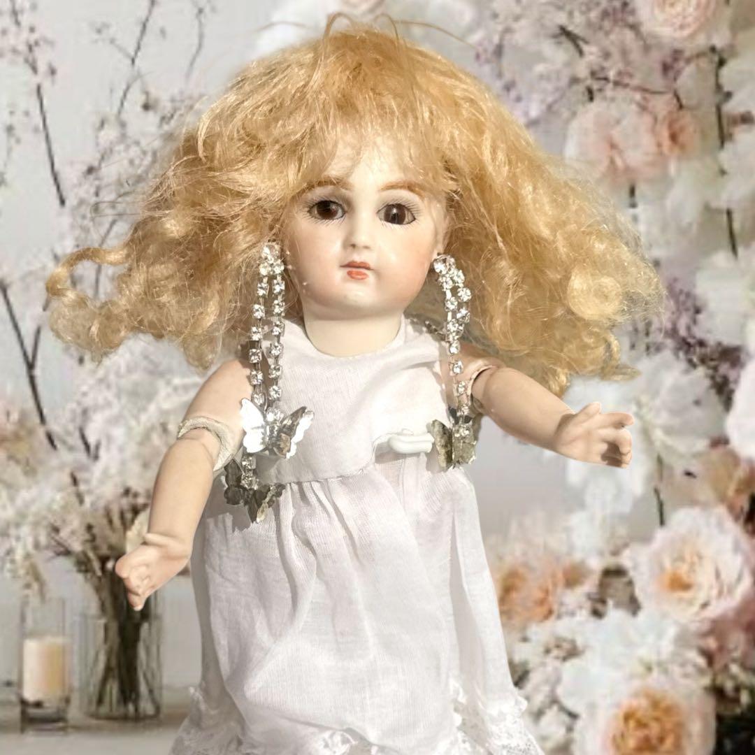 ビスクドール　エミール　ジュモー　 ミニョネット 薔薇 ドレス　ジャケット　帽子