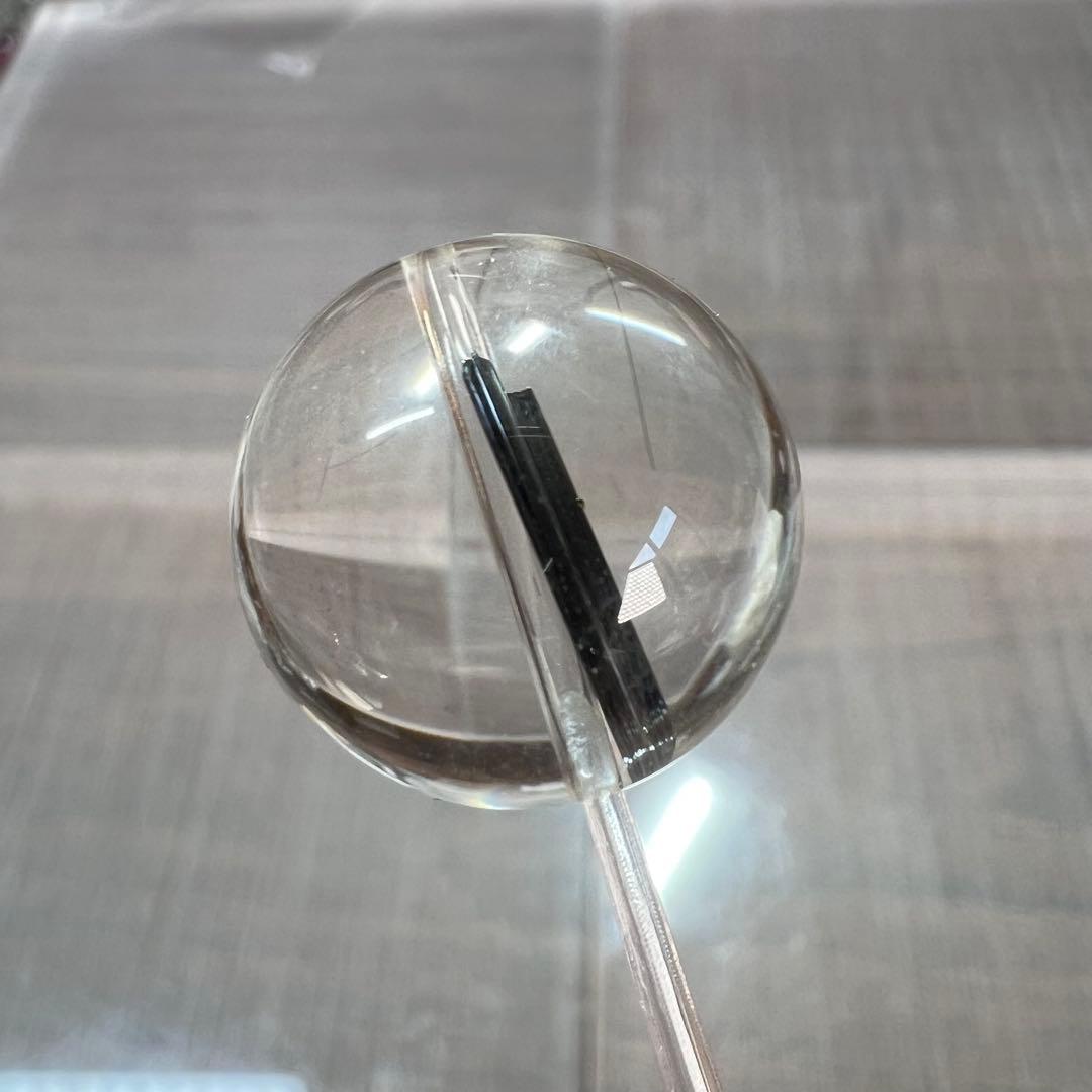 高品質　スティブナイトインクォーツ　ビーズ　貫通穴あり　水晶クリア　2-4