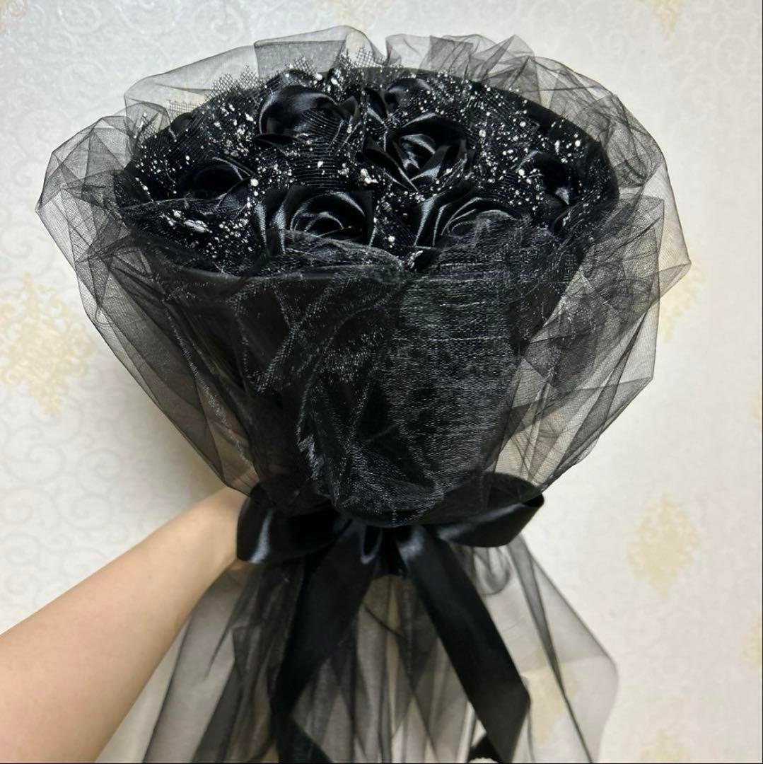 11本黒バラブーケ　枯れない薔薇 プレゼント お祝い 特別な日 特別な人