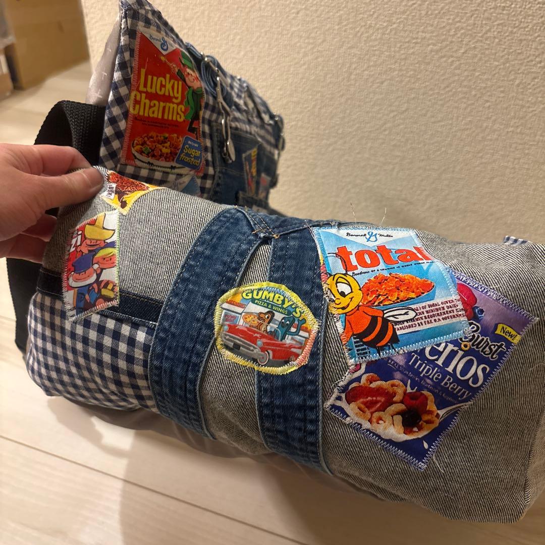 ハンドメイド　デニムリメイク ドライブベッド　ペットベッドクッション