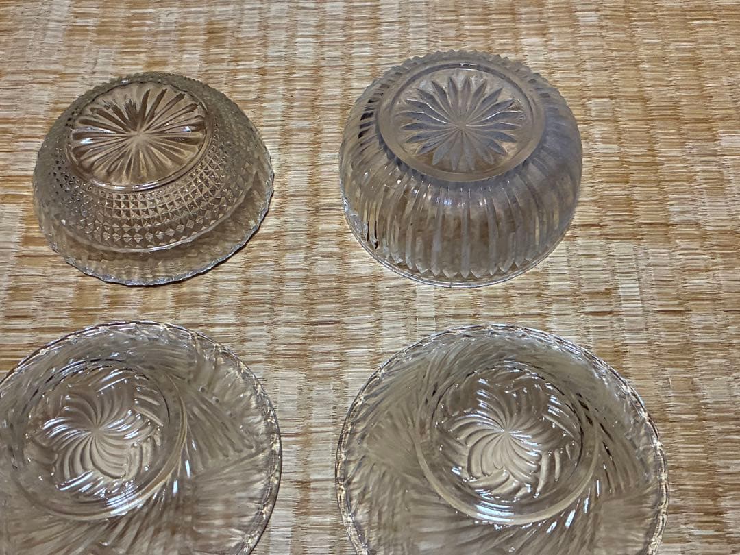 昭和レトロ カットガラス 小皿 8個まとめて