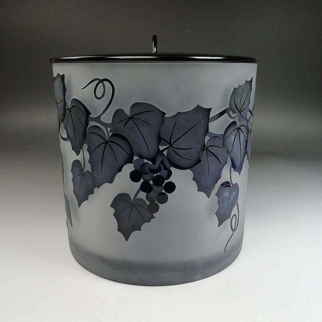 Ｗ３８２　水指　『義山　葡萄』『水崎長寿 造』　共箱　茶道具