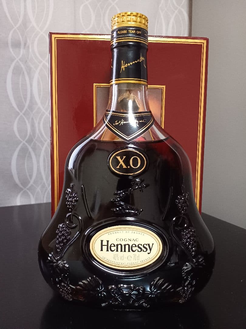 Hennessy ヘネシー XO 金キャップ クリアボトル 箱付 コニャック
