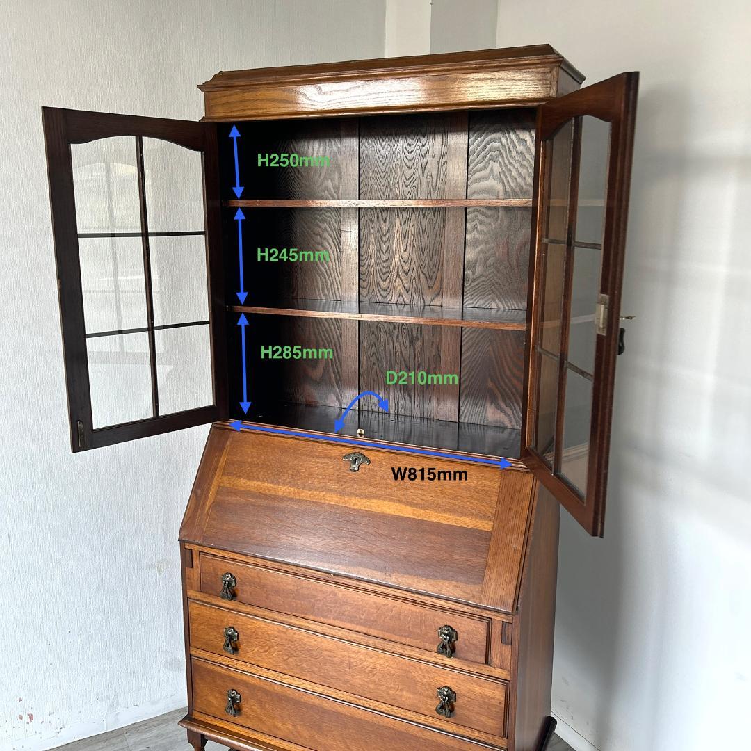 イギリス アンティーク家具 ビューローブックケース　机 1930年頃 024B