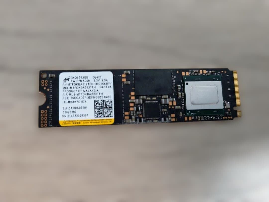 内蔵型SSD Micron 3400 512GB NVMe SSD PCIe4.0 M.2