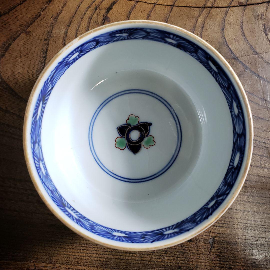 蓋物 蓋付茶碗 茶碗蒸し 蒸し椀 色絵 金彩 花唐草 明治 大正 訳あり 欠け