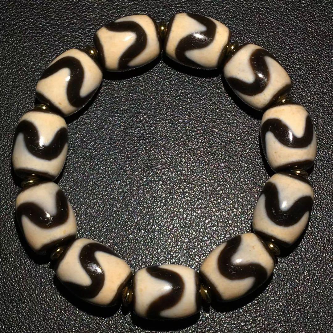 R0310 ⭐️古法虎牙天珠达洛ブレスレット⭐️ サイズ：13.3×16.3mm
