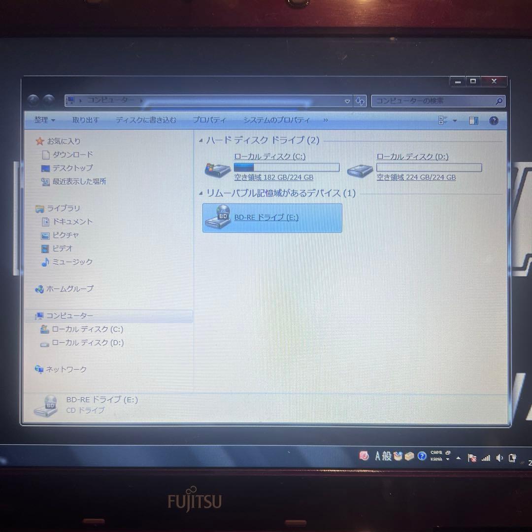 富士通 ノートPC ワインレッドACアダプター付き