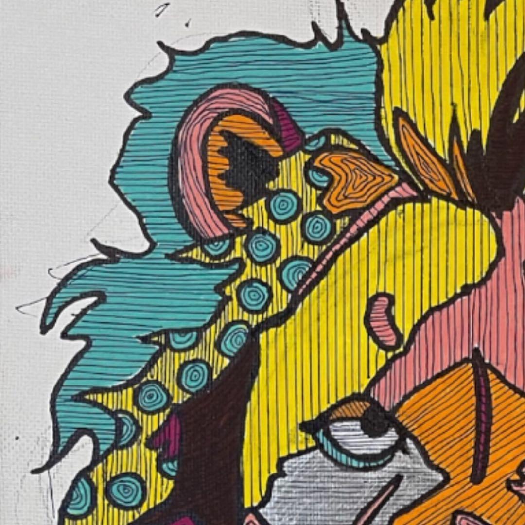 抽象画/アート作品/動物画/ドローイング/ライオン