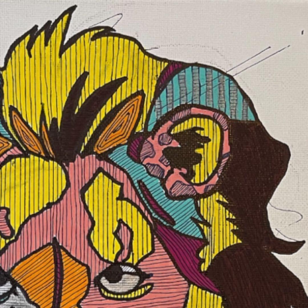 抽象画/アート作品/動物画/ドローイング/ライオン