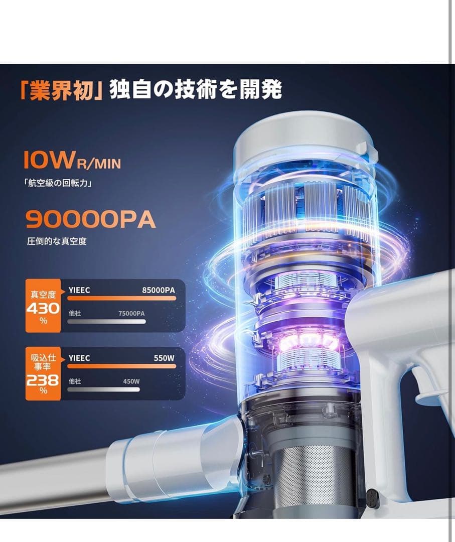 掃除機 コードレス【 90Kpa真の強力吸引力プラス！ 2026業界初AI