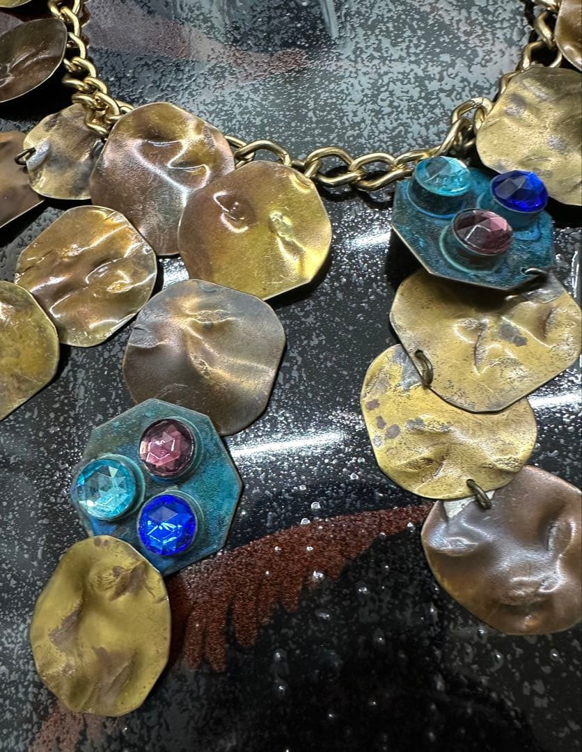 #ネックレスとイヤリング バングルセット　デザイナー工芸品　ビンテージ
