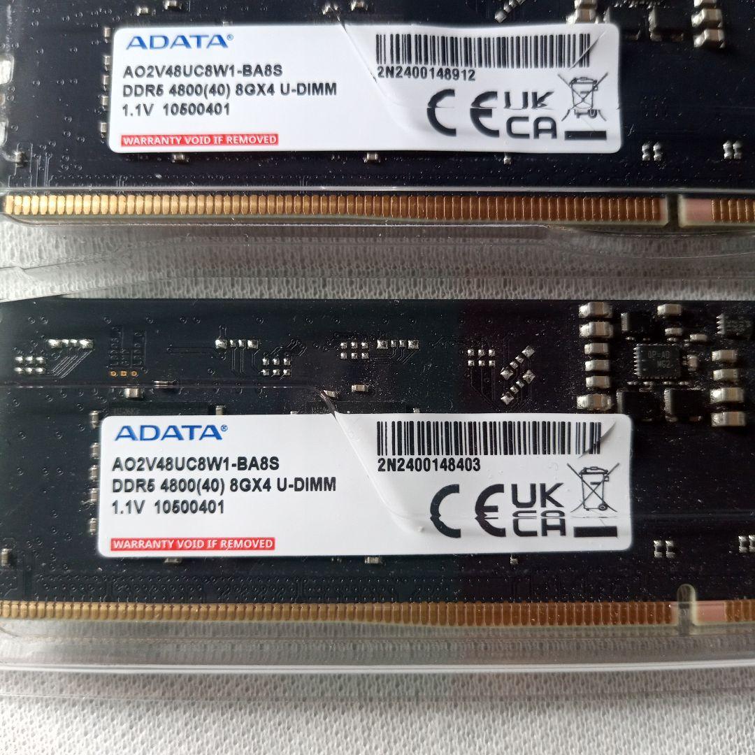 メモリー ADATA DDR5 4800MHz 16GB (8GBx2) U-DIMM