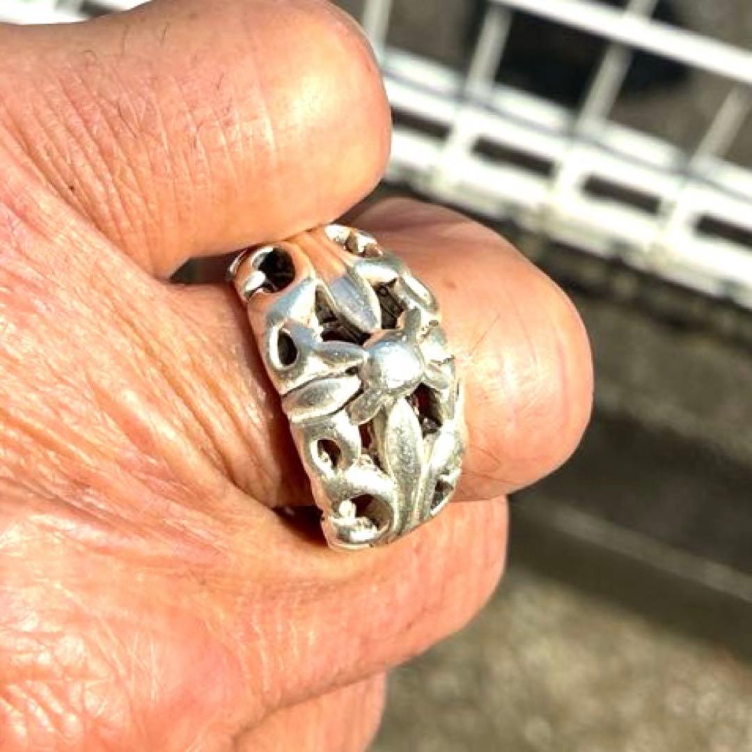 ビンテージシルバーリングクロムハーツ好きの方25号13.6gズッシリ重い刻印あり