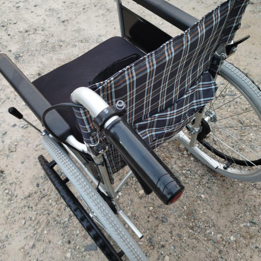 自走用車椅子 チェック柄（青・黒）