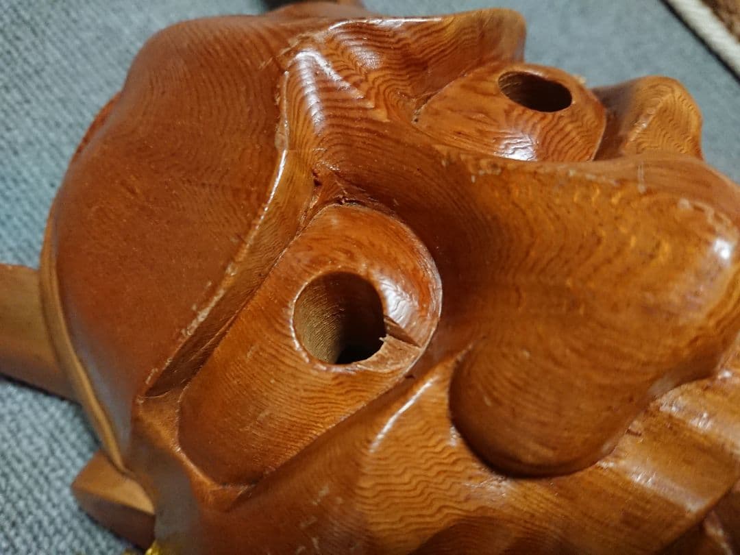 【156】般若面　木彫り　約26×18cm　お面　鬼面　伝統工芸