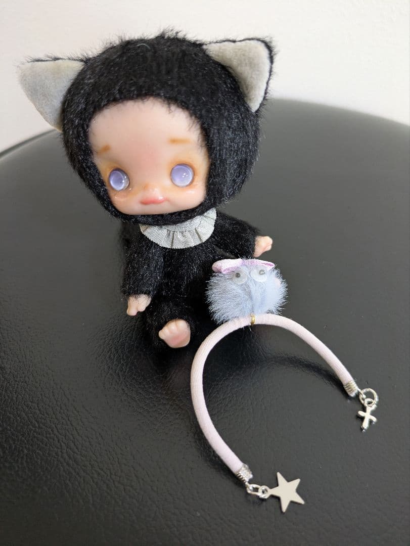 ハンドメイド* ぬいぐるみ*着ぐるみ黒猫さん*粘土ドール