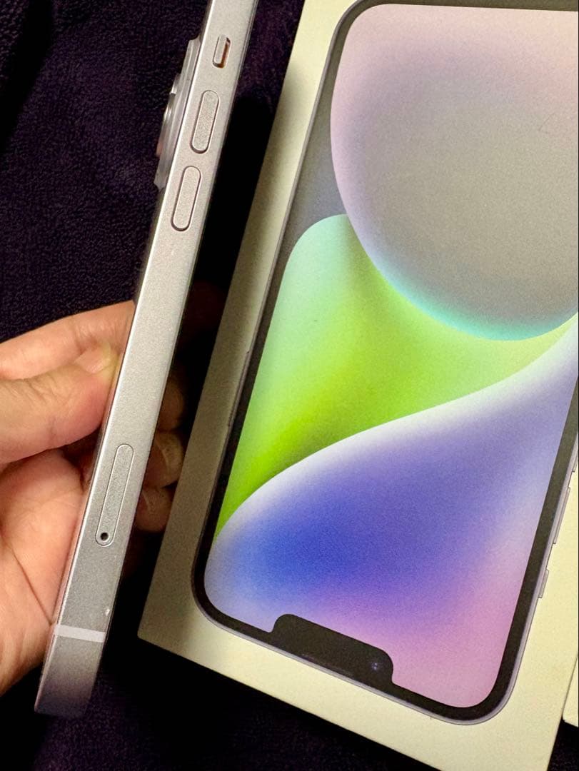 美品 iPhone14 128GB SIMフリー パープル 純正充電ケーブル付