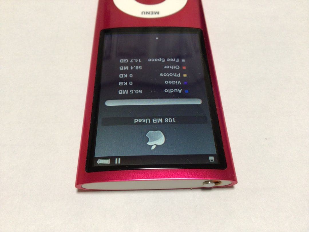 iPod nano 5世代16GBピンクno.244バッテリー交換済作動品