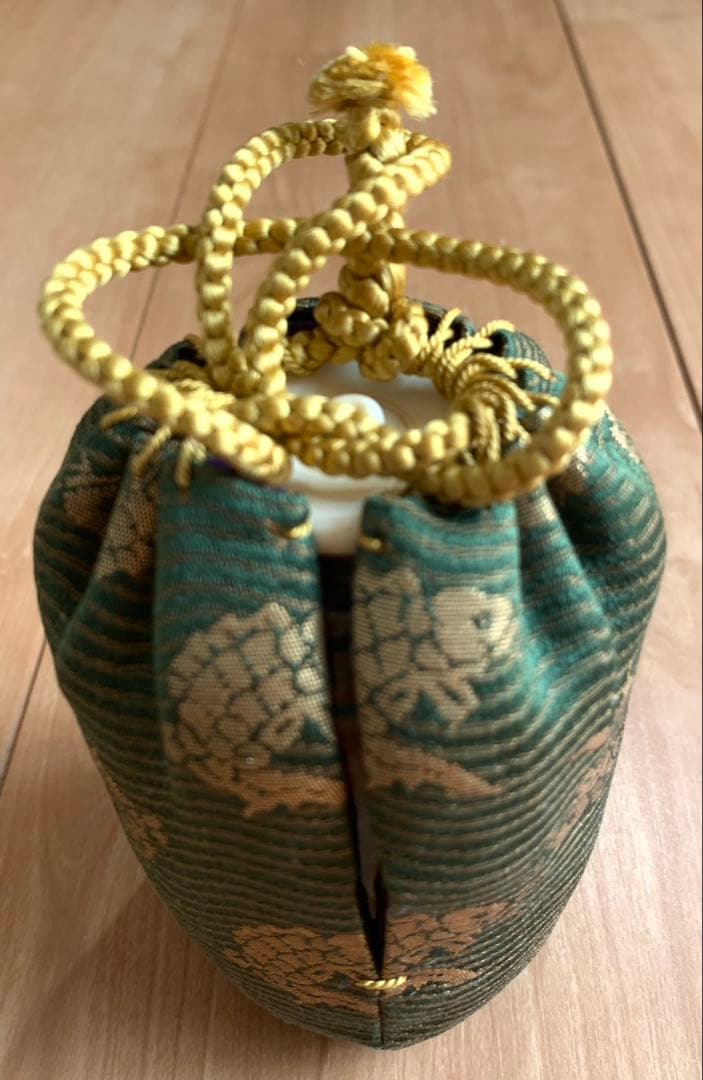 【美品】古瀬戸耳付茶入　荒磯緞子　 　　　　長谷窯　赤津焼　加藤錦雄作