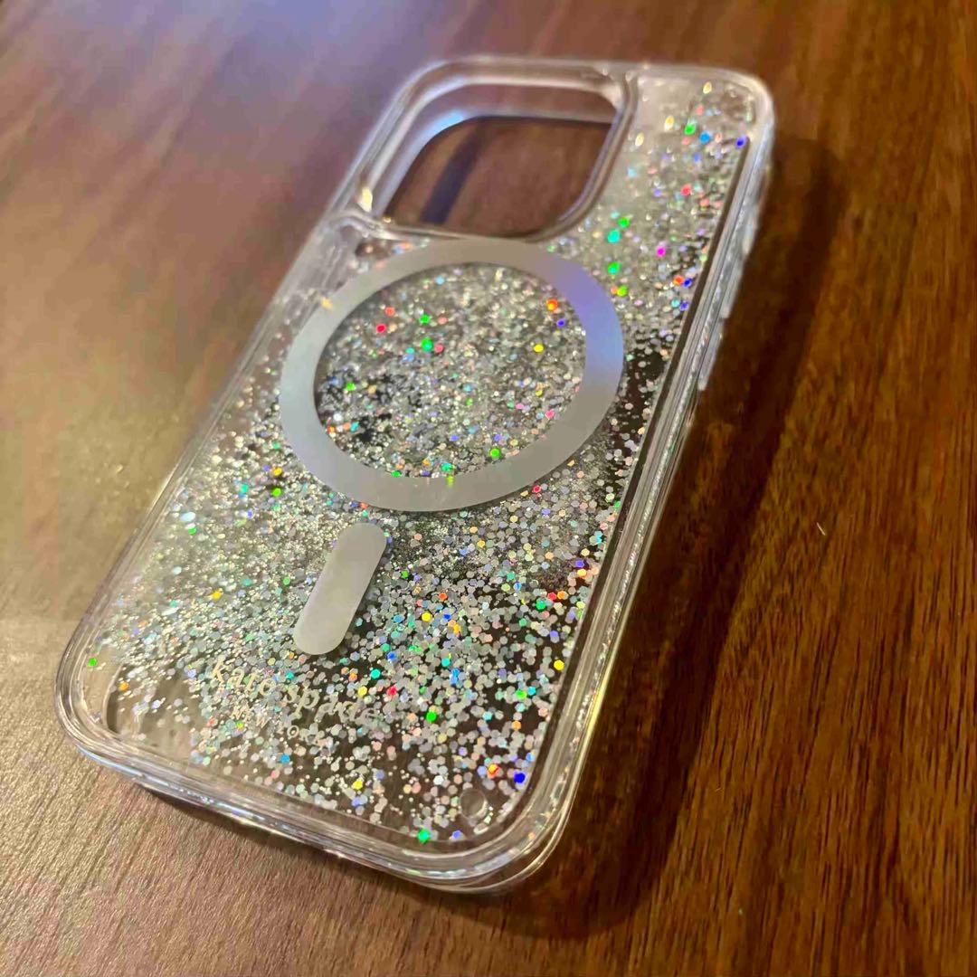 ケイトスペード iPhone15Pro ラメケース
