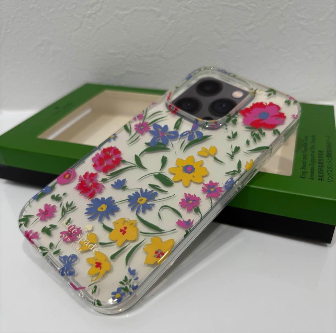 ☆美品☆ KATE SPADE iPhone14Proケース スマホリング付属