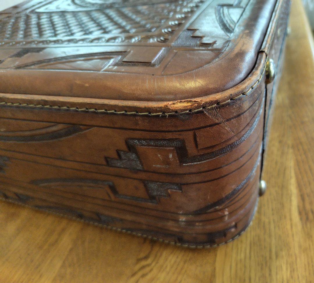 レザー製旅行鞄 中型 ブラウン
