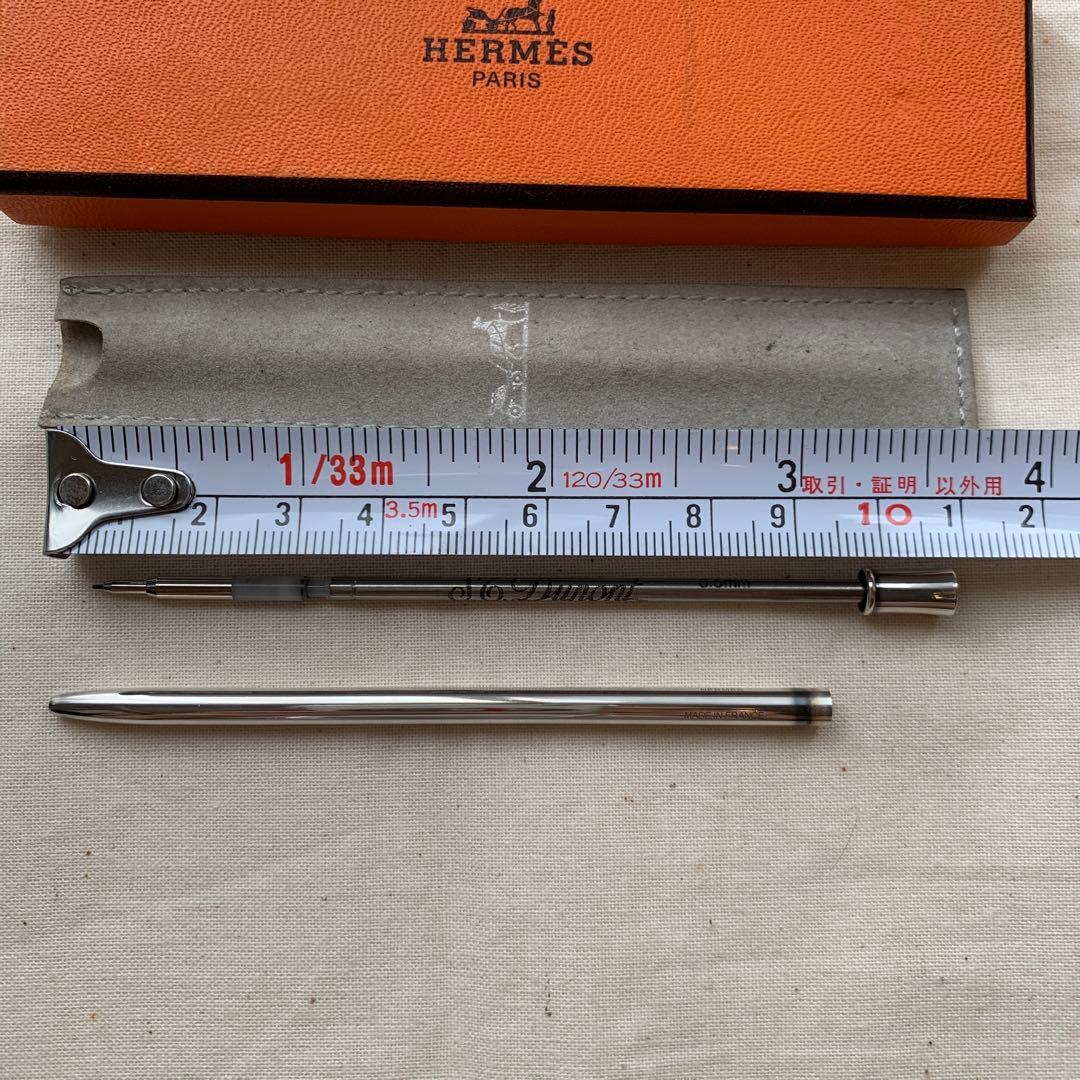 HERMES 手帳用シルバーシャープペンシル ケース　オレンジ箱付き