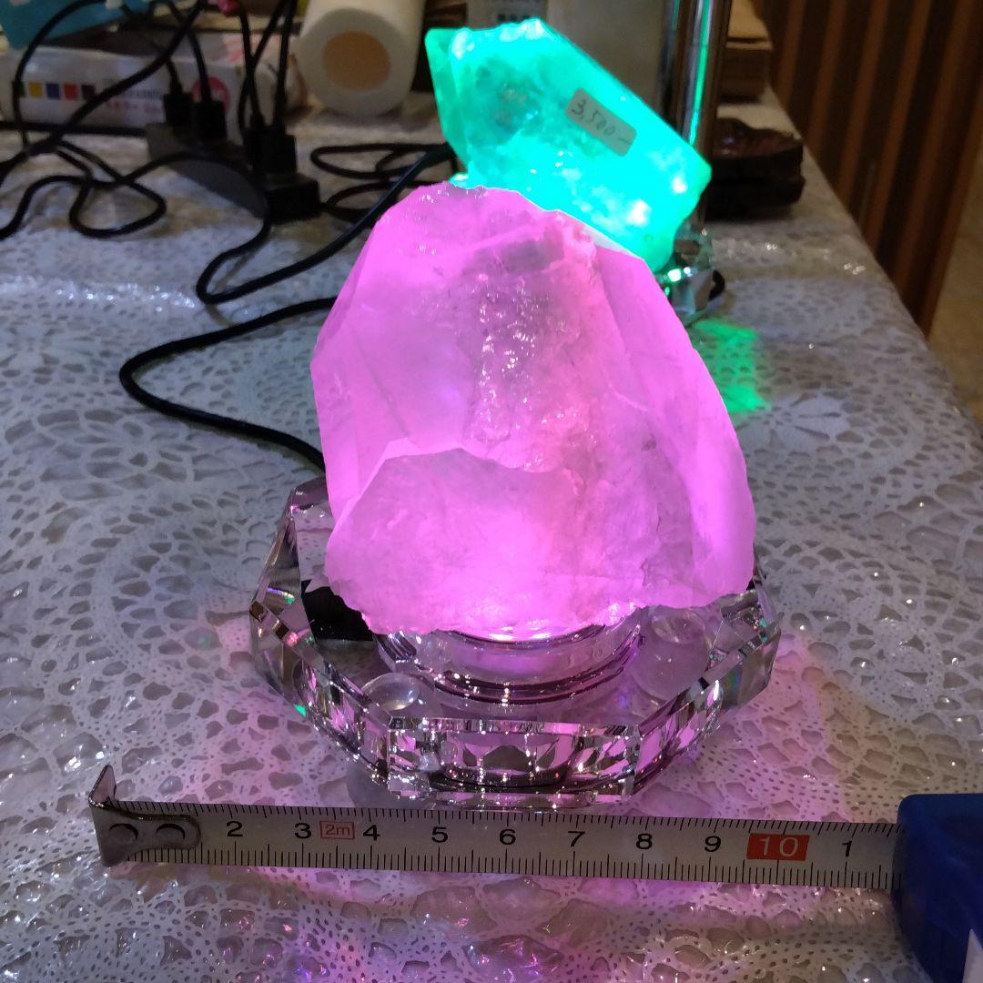 水晶原石クリスタルライト付き