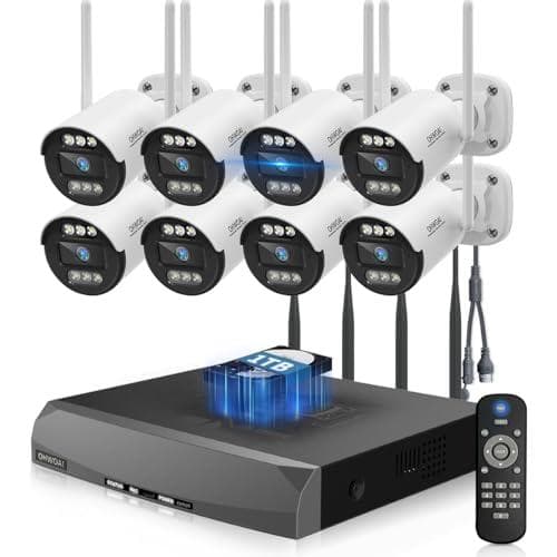 【カラー暗視撮影&双方向通話】OHWOAI 防犯カメラセット 8台 屋外用DXT