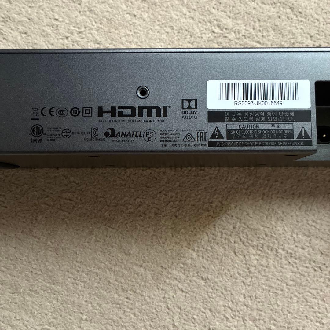 JBL サウンドバー HDMI接続 リモコン付き