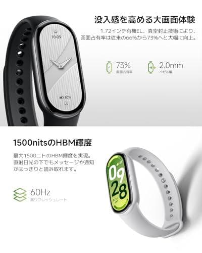 Xiaomi Smart Band 10 スマートウォッチ 1.72大画面体験